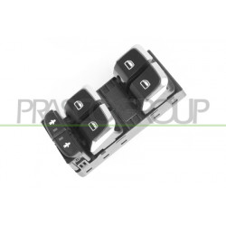 PANNEAU A BOUTON-POUSSOIR NOIR/BORD CHROME'-4 INTERRUPTEURS-LEVE VITRE-PORTE AVA