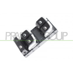 PANNEAU A BOUTON-POUSSOIR NOIR/BORD CHROME'-4 INTERRUPTEURS-LEVE VITRE-PORTE AVA
