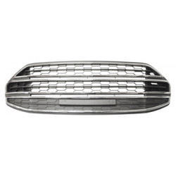 Grille centrale de pare-chocs avant noir avec moulure chrome