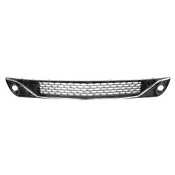 Grille centrale de pare-chocs avant noir avec moulure chrome
