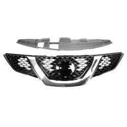 Grille de calandre noir brillant avec moulure chrome