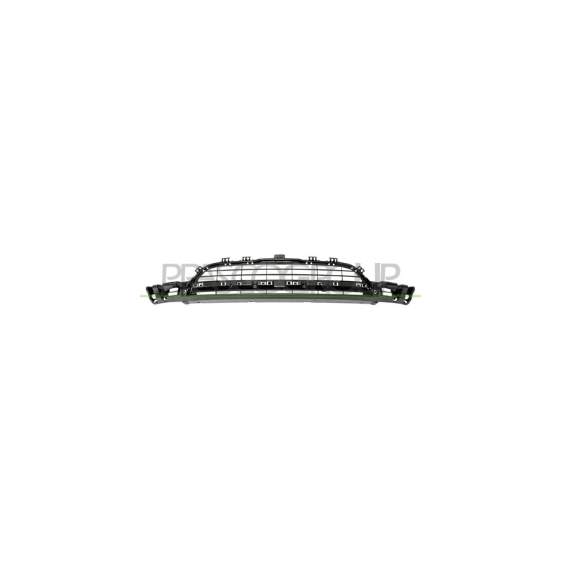 Grille Centrale de Pare-Chocs Avant-Noire-Brillante-avec Moulure Chromee Grille Centrale de Pare-Chocs Avant-Noire-Brillante-avec Moulure Chromee