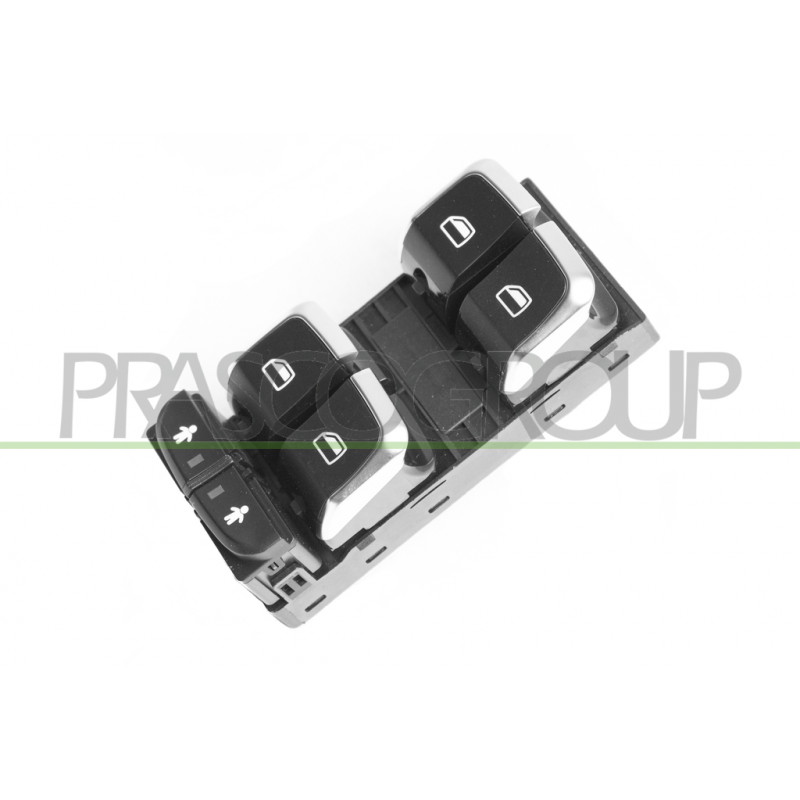 PANNEAU A BOUTON-POUSSOIR NOIR/BORD CHROME'-4 INTERRUPTEURS-LEVE VITRE-PORTE AVA PANNEAU A BOUTON-POUSSOIR NOIR/BORD CHROME'-4 INTERRUPTEURS-LEVE VITRE-PORTE AVA