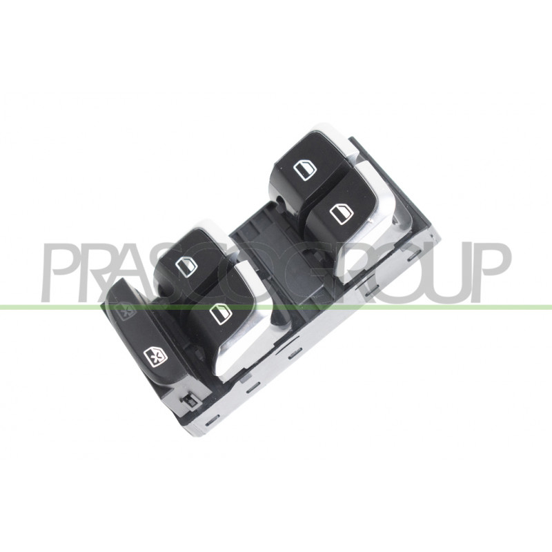 PANNEAU A BOUTON-POUSSOIR NOIR/BORD CHROME'-4 INTERRUPTEURS-LEVE VITRE-PORTE AVA PANNEAU A BOUTON-POUSSOIR NOIR/BORD CHROME'-4 INTERRUPTEURS-LEVE VITRE-PORTE AVA