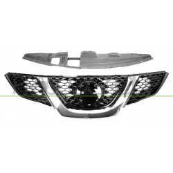 Grille de calandre noir brillant avec moulure chrome