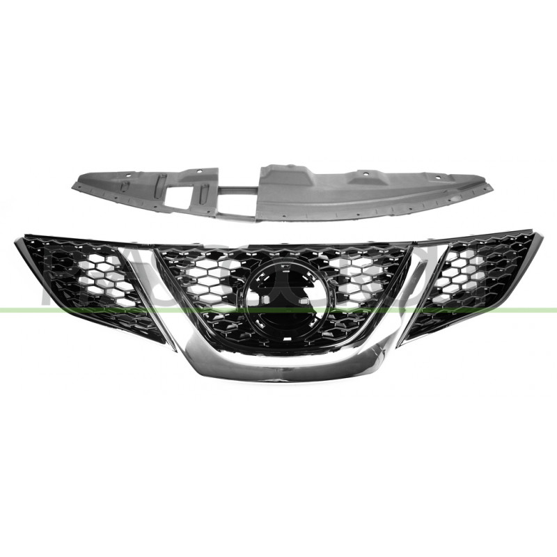 Grille de calandre noir brillant avec moulure chrome Grille de calandre noir brillant avec moulure chrome
