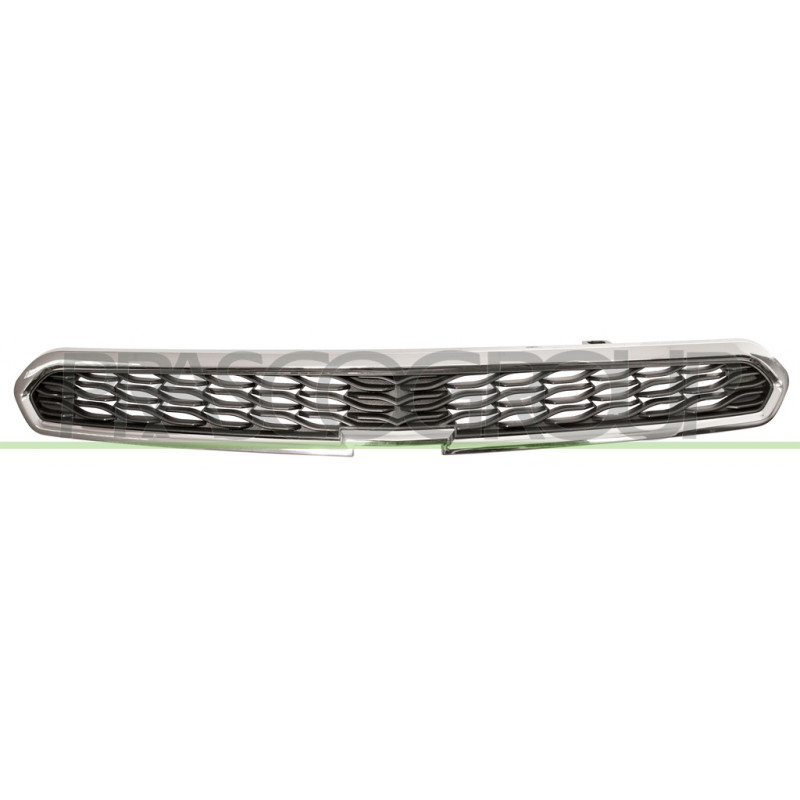 Grille de calandre supérieur noir avec moulure chrome Grille de calandre supérieur noir avec moulure chrome