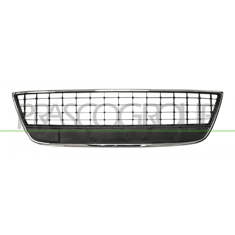 Grille centrale de pare-chocs avant noir avec cadre chrome Grille centrale de pare-chocs avant noir avec cadre chrome