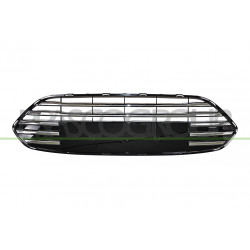 Grille Centrale de Pare-Chocs Avant-Noire-Brillante-avec Moulure Chromee