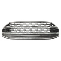 Grille centrale de pare-chocs avant noir avec moulure chrome