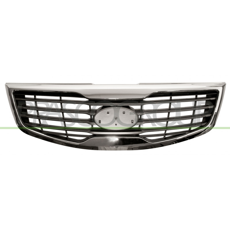 Grille de calandre gris argent avec moulure chrome Grille de calandre gris argent avec moulure chrome