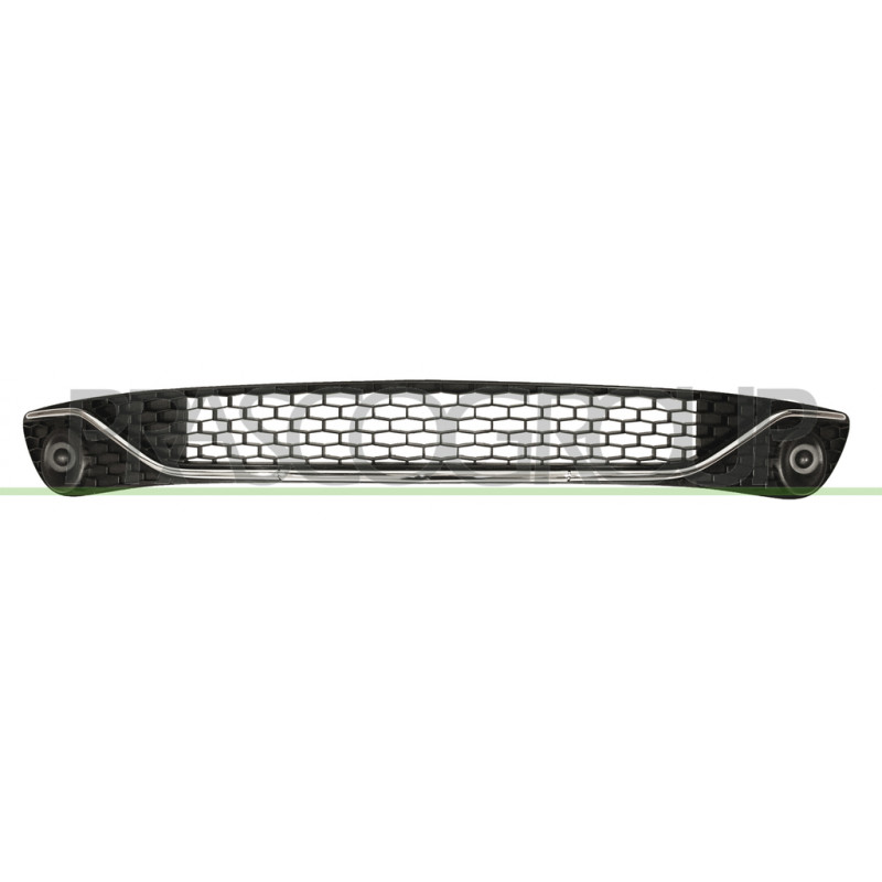 Grille centrale de pare-chocs avant noir avec moulure chrome Grille centrale de pare-chocs avant noir avec moulure chrome