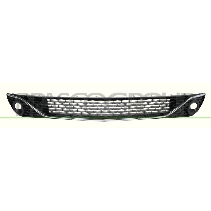Grille centrale de pare-chocs avant noir avec moulure chrome Grille centrale de pare-chocs avant noir avec moulure chrome