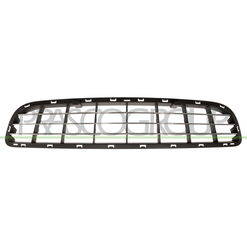 Grille centrale de pare-chocs avant noir avec moulure chrome Grille centrale de pare-chocs avant noir avec moulure chrome