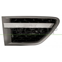 Grille gris foncé, argent et noir d'aile avant côté passager