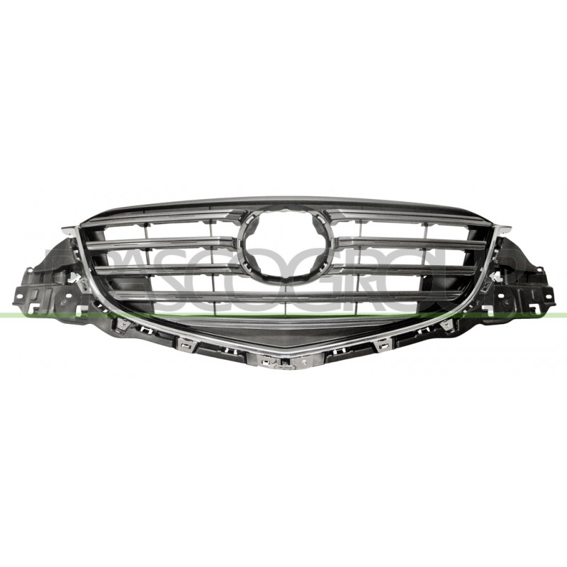 Grille de calandre gris brillant avec moulure chrome Grille de calandre gris brillant avec moulure chrome