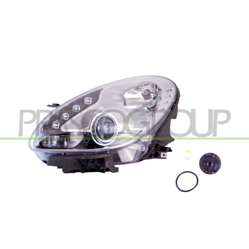 Phare côté chauffeur H7 Electrique avec Moteur-avec Feu de Jour-Chromé-Led Phare côté chauffeur H7 Electrique avec Moteur-avec Feu de Jour-Chromé-Led