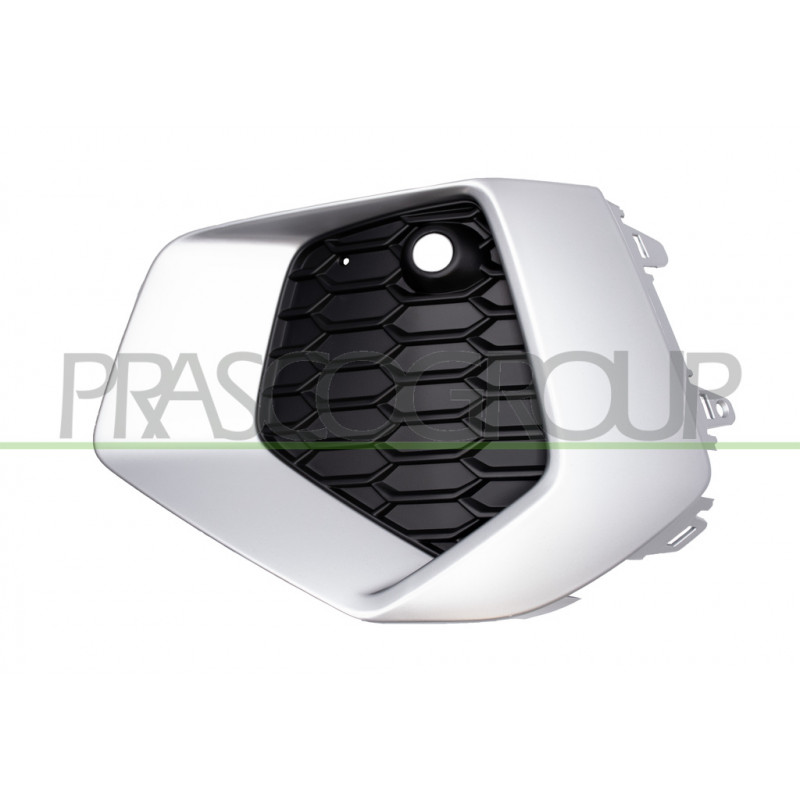 Grille côté chauffeur Noire de Pare-Chocs avec Cadre Argent Grille côté chauffeur Noire de Pare-Chocs avec Cadre Argent