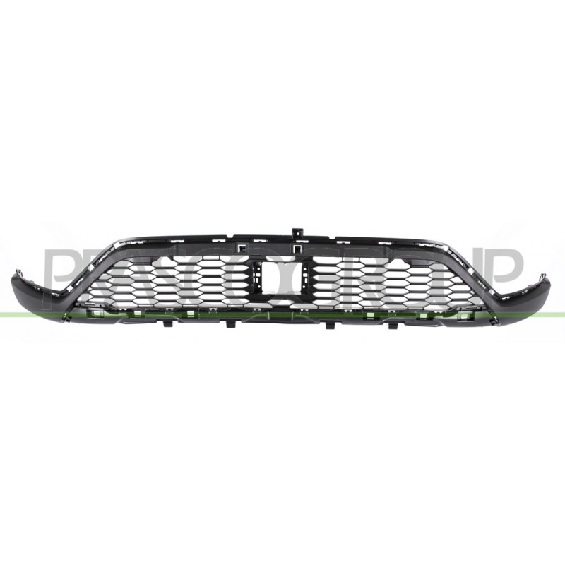 Grille Centrale De Pare-Chocs Avant-Noire Avec Trous Radar+Supports Grille Centrale De Pare-Chocs Avant-Noire Avec Trous Radar+Supports