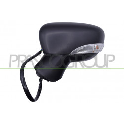 Retroviseur Gauche-Electrique-Noir-Chauffant-Avec Feu-Convexe-Chrome'