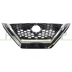 Grille de Calandre-Noire-Brillant-avec Moulure Chromee