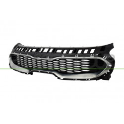 Grille de Calandre-Noire-avec Moulure Grise-Argent