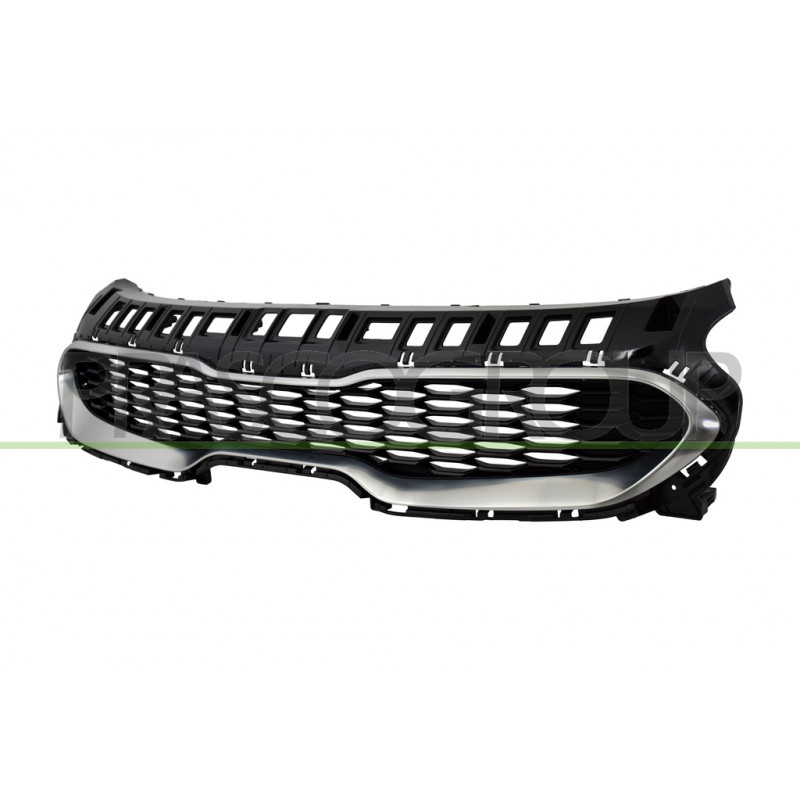 Grille de Calandre-Noire-avec Moulure Grise-Argent Grille de Calandre-Noire-avec Moulure Grise-Argent
