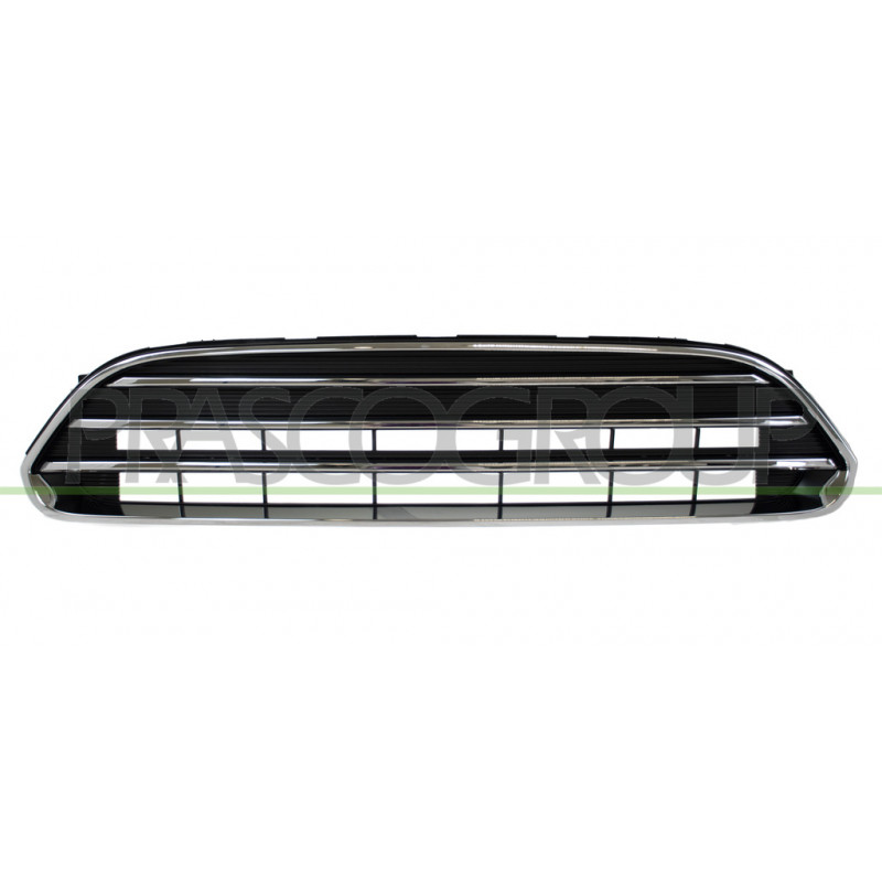 Grille Calandre Noire avec Moulures et Cadre Chrome'