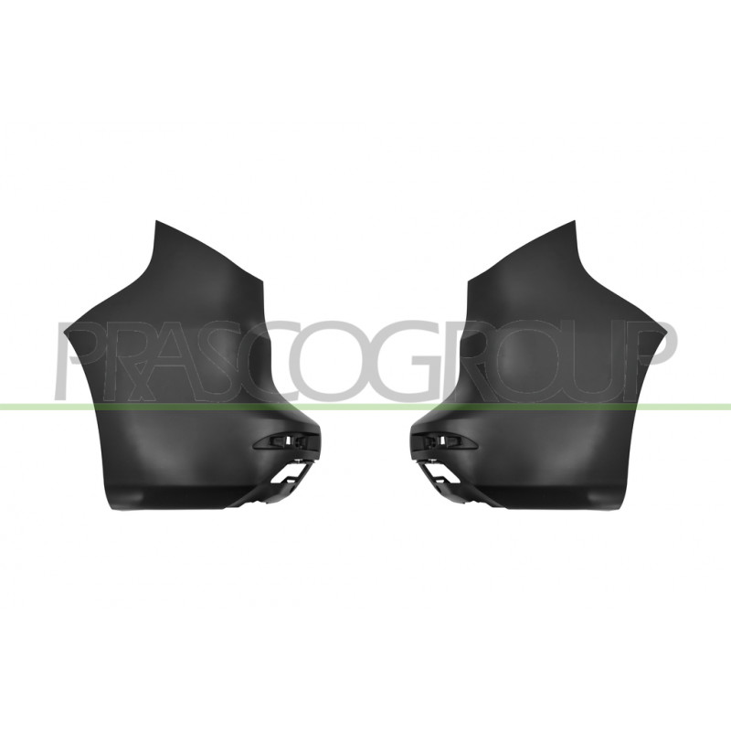Jeu D'Embout De Pare-Chocs Arriere-Noir-Surface Lisse A Apreter-(Droit+Gauche)-( Jeu D'Embout De Pare-Chocs Arriere-Noir-Surface Lisse A Apreter-(Droit+Gauche)-(