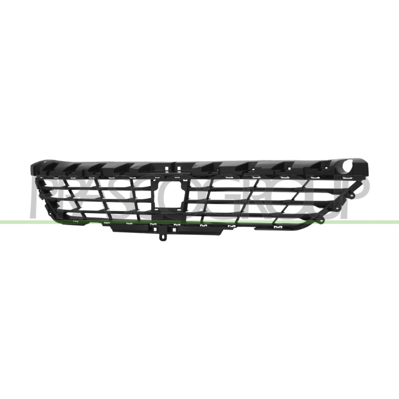 Grille Centrale De Pare-Chocs-Avant-Noire-Structure'-Avec Trous Radar+Support Grille Centrale De Pare-Chocs-Avant-Noire-Structure'-Avec Trous Radar+Support
