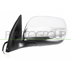 Retroviseur Gauche Electrique-Noir-Avec Feu-Convexe/Chrome'-Avec Coquille Chrome