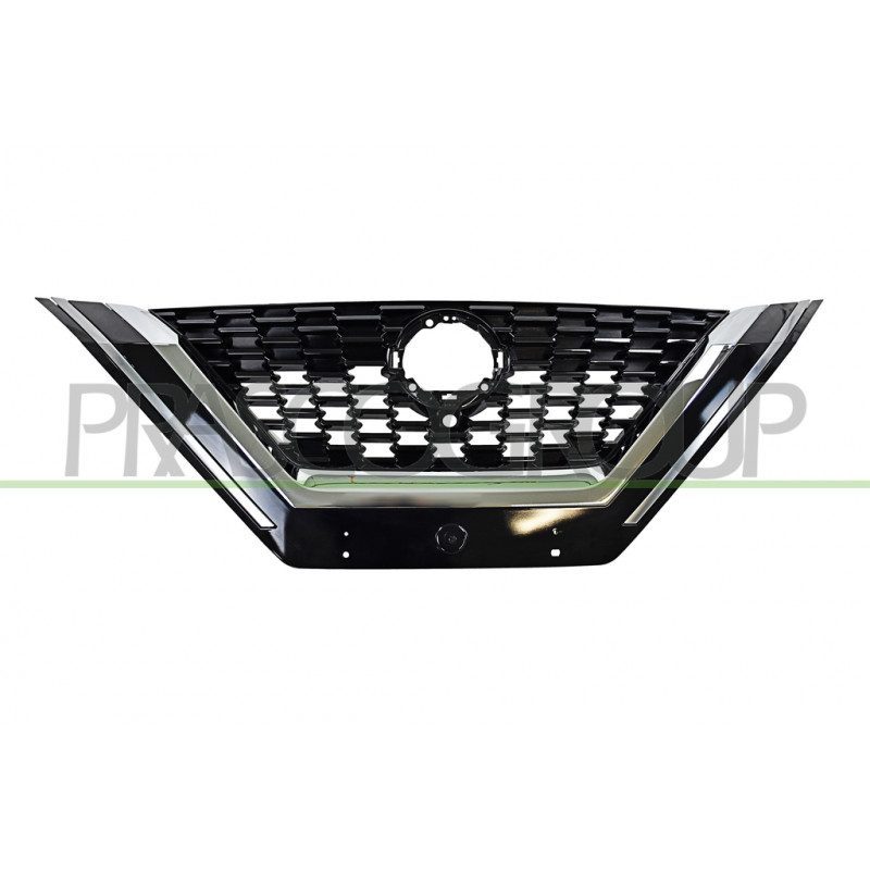 Grille de Calandre-Noire-Brillant-avec Moulure Chromee-avec Trou Camera Grille de Calandre-Noire-Brillant-avec Moulure Chromee-avec Trou Camera