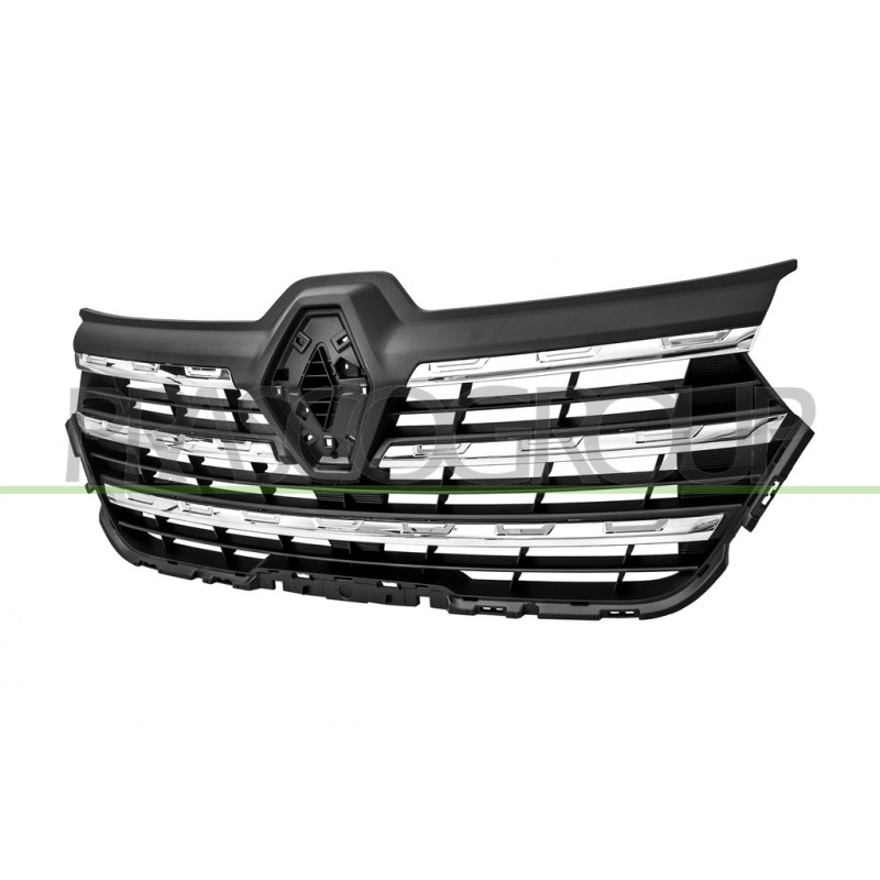 Grille de Calandre-Noire-Structure'-avec 5 Moulures Chromees Grille de Calandre-Noire-Structure'-avec 5 Moulures Chromees