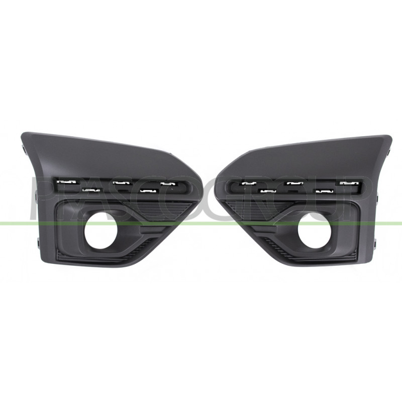 Jeu de Grille de Pare-Chocs Avant-Noire-Structure'-avec Sieges Antibrouillard-av