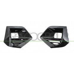 Jeu de Grille de Pare-Chocs Avant-Noir Brillante avec Sieges Antibrouillard (côt