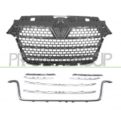 Grille Calandre Noire Structure' avec Moulures Chromees